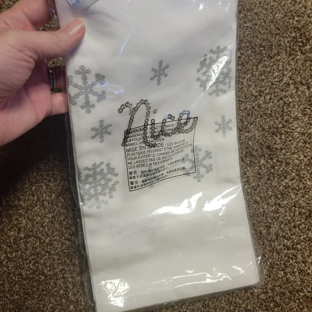 Festive Naughty/Nice sequined kitchen towels
